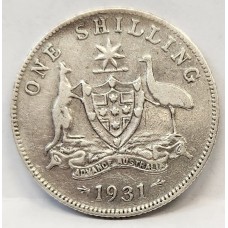 AUSTRALIA 1931 . ONE 1 SHILLING . PART CENTRE DIAMOND . FUSED PEARLS